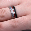 Dinosaur Meteorite Ring with Red Enamel Pinstripe-2570RD - Jewelry by Johan