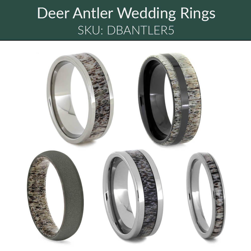 Deer Antler Rings, Set of 5-DBANTLER5 - Jewelry by Johan