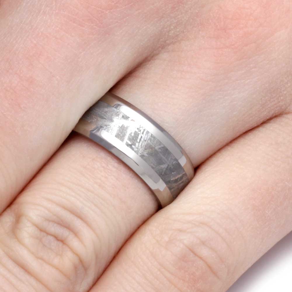Meteorite Wedding Band With Beveled Edges