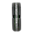 Black Ceramic Ring With Green Box Elder Burl And Meteorite-2150 - Jewelry by Johan
