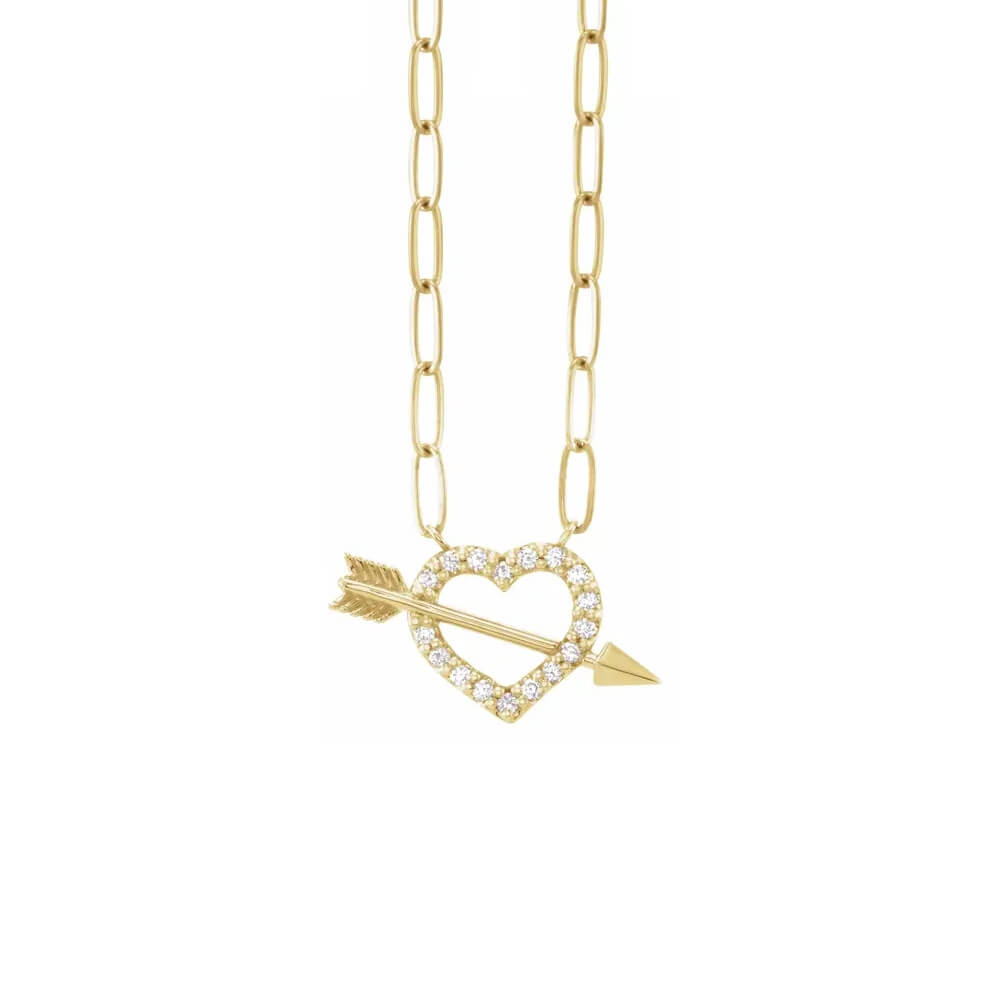 Natural Diamond Heart & Arrow Necklace | Jewelry by Johan