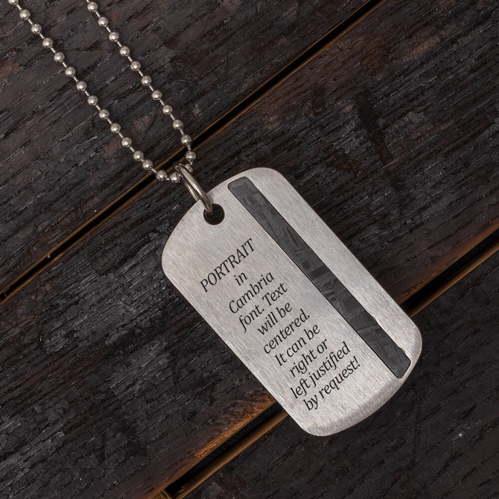 Muonionalusta Meteorite Dog Tag Necklace, In Stock - Jewelry by Johan