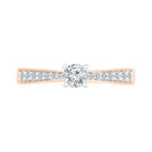 Rose Gold Engagement Ring with Diamond Shanks and Round Center Stone - Jewelry by Johan