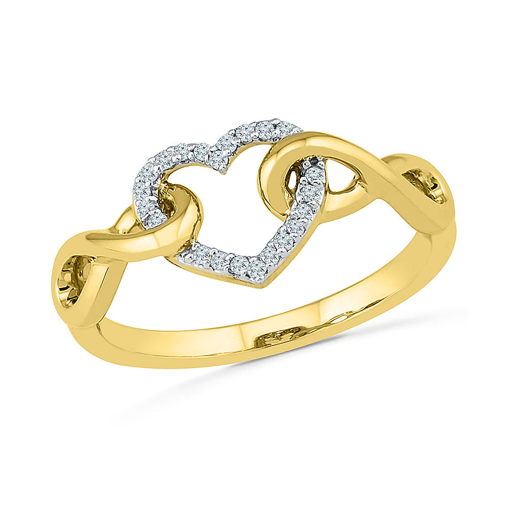 Interlocking Infinity Heart Ring with Diamonds - Jewelry by Johan