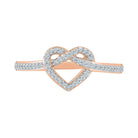 Infinity Knot Statement Ring with Diamond Accented Rose Gold Heart - Jewelry by Johan