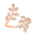 Diamond Vine Wedding Band with Rose Gold Bypass Design - Jewelry by Johan