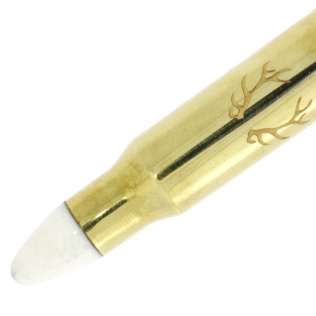 Bullet Casing Pendant, White Springbok Horn inside a Brass Casing, Hunting Necklace-RS10167