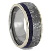 Meteorite and Lapis Wedding Band with Titanium