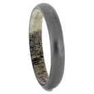Thin Titanium Ring with Antler Sleeve