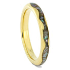 Abalone Ring, 18k Yellow Gold Ring with Wavy Design