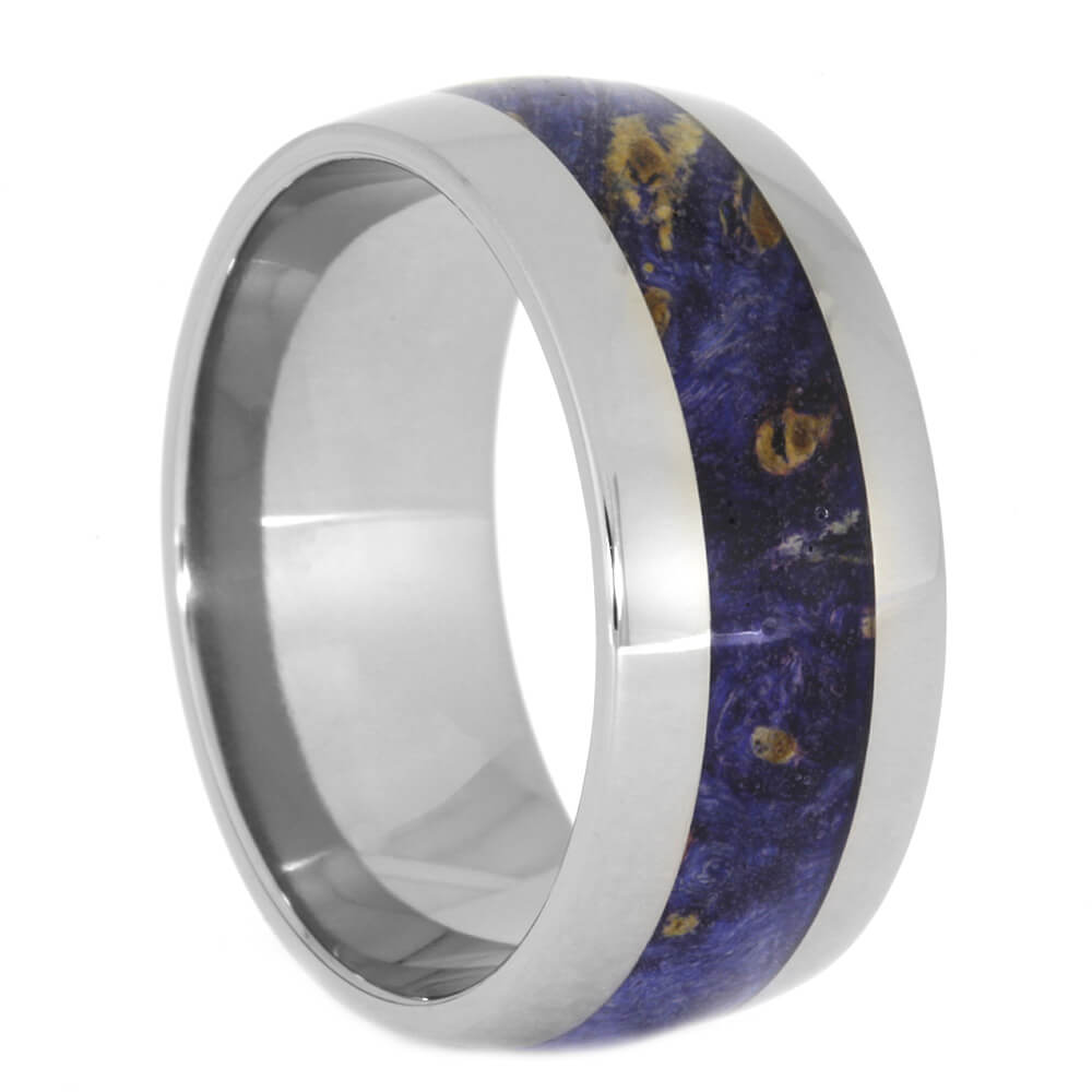 Blue Wood Wedding Band in Titanium, Size 11.75-RS10479 - Jewelry by Johan