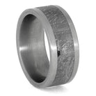 Brushed Titanium Ring with Gibeon Meteorite
