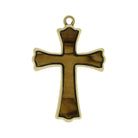 White Gold Cross Pendant with Bethlehem Olive Wood Inlay-RS10580 - Jewelry by Johan