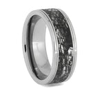 Mixed Metal Wedding Band with Meteorite Engraving, Size 9.5-RS10613 - Jewelry by Johan
