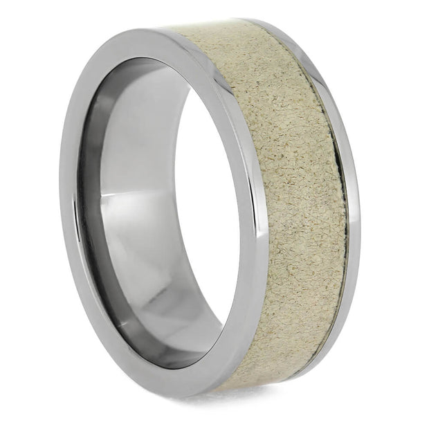 Softball Leather Ring in Polished Titanium, Size 9-RS10636 - Jewelry by Johan