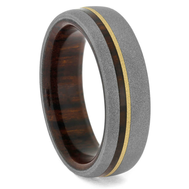Ironwood Wedding Band In Sandblasted Titanium