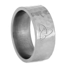 Celtic Trinity Knot Ring With Hammered Finish In Titanium