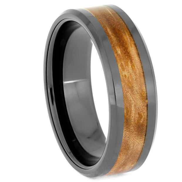 Sindora Wood Black Ceramic Men's Wedding Band, Size 12.5-RS10678 - Jewelry by Johan