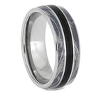 Solid Black Jade and Mokume Ring in Titanium, Size 11.25-RS10688 - Jewelry by Johan