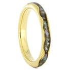 Wavy Yellow Gold Ring With Abalone