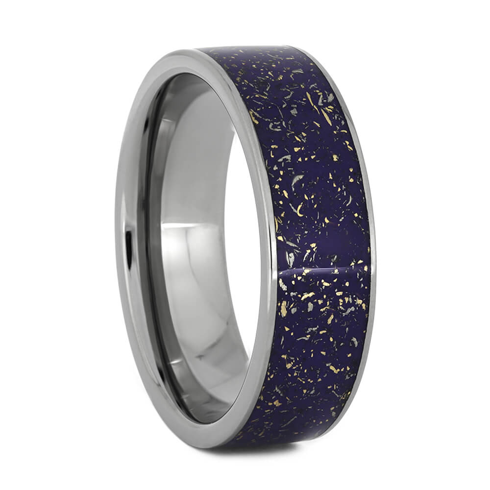 Violet Stardust™ Wedding Ring With Titanium Edges
