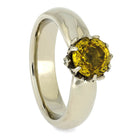 Yellow Sapphire Engagement Ring with Lotus Setting