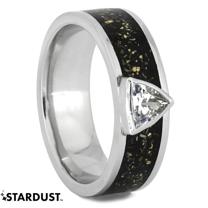 Black Stardust™ Engagement Ring with White Sapphire, Size 9.5-RS11077 - Jewelry by Johan