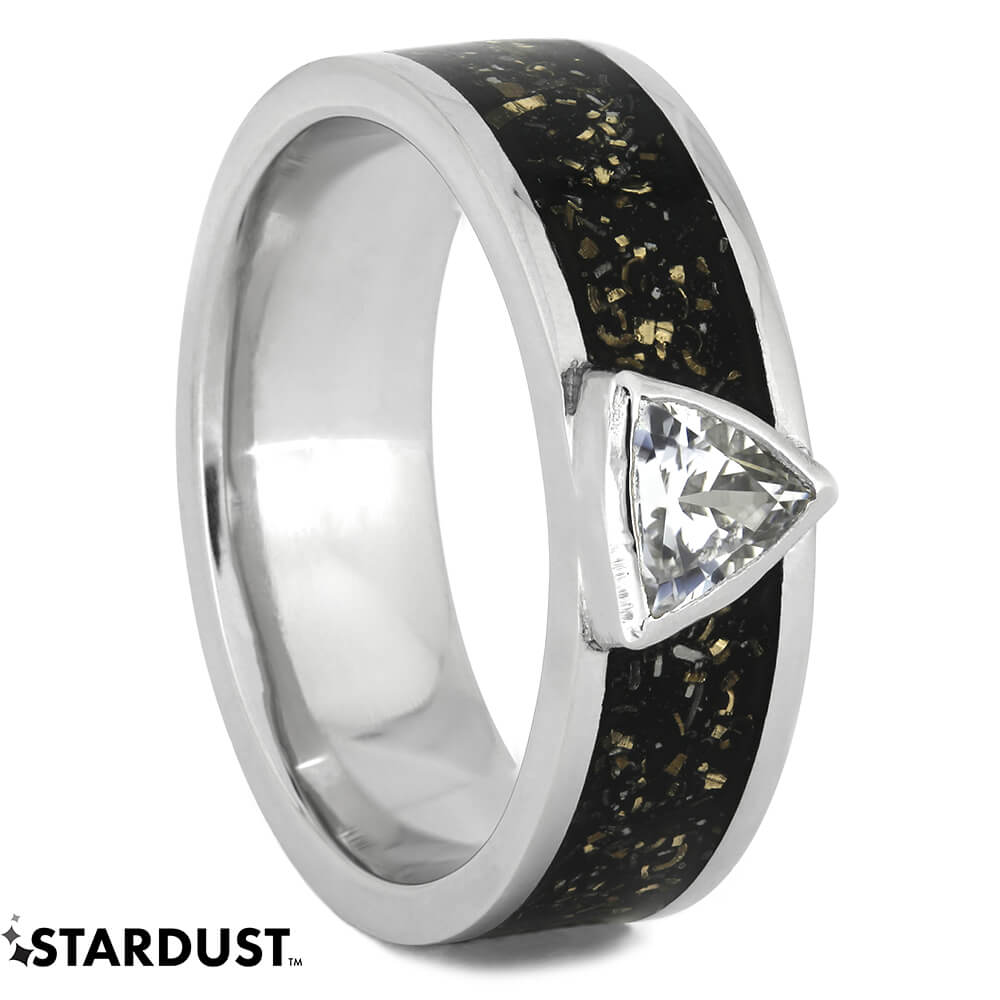 Black Stardust™ Engagement Ring with White Sapphire, Size 9.5-RS11077 - Jewelry by Johan