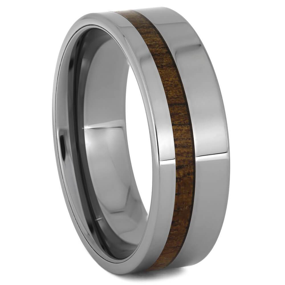Tropical Koa Wood Ring, Tungsten Wedding Band, Natural Ring-2712 - Jewelry by Johan