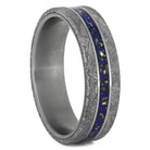 Blue Stardust™ Men's Meteorite Ring in Matte Titanium-4211 - Jewelry by Johan