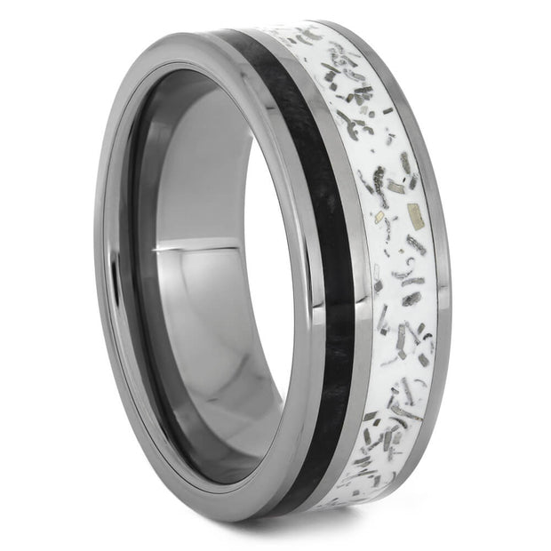 White Stardust™ Ring with Black Box Elder Wood, Size 9.75-RS11157 - Jewelry by Johan