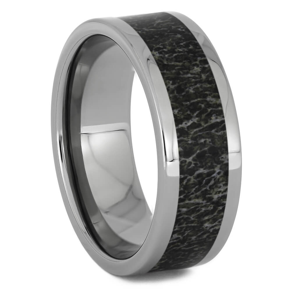 Black Antler Wedding Band in Titanium, Size 11-RS11267 - Jewelry by Johan