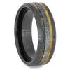 Men's Black Ceramic Meteorite Ring with Blue Wood, Size 12.75-RS11294 - Jewelry by Johan
