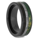 Black Wedding Band with Meteorite and Dinosaur Bone, Size 9-RS11332 - Jewelry by Johan
