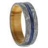 Plus Size Meteorite Wedding Band with Wood, Size 13-RS11410 - Jewelry by Johan