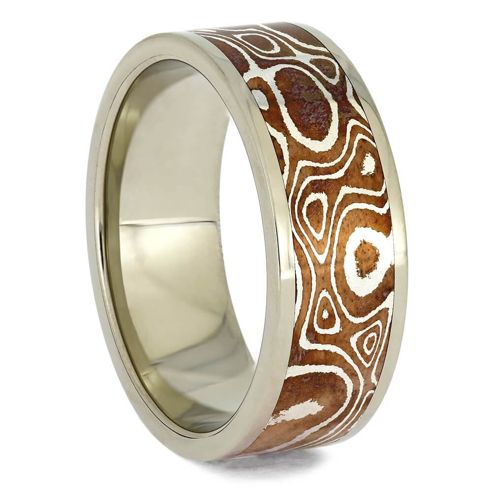 Copper & Silver Mokume Wedding Band in Gold - Jewelry by Johan