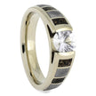 Forever One Moissanite Ring with Dinosaur Bone and Meteorite-3163 - Jewelry by Johan