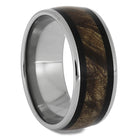 Maple Burl Wood and Blackwood Ring in Titanium, Size 12.5-RS11533 - Jewelry by Johan
