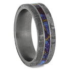 Purple Turquoise and Meteorite Ring for Man