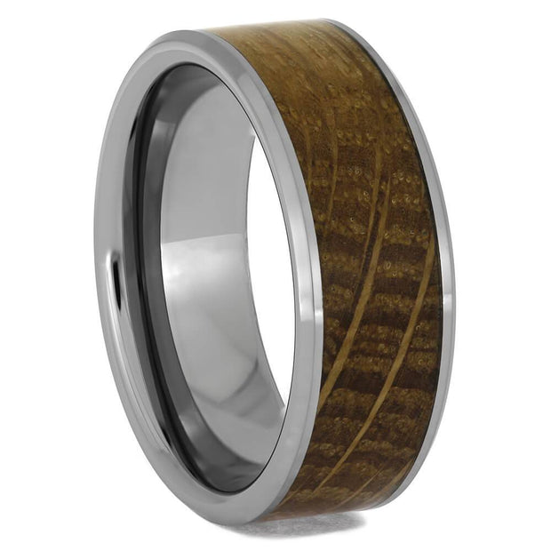 Whiskey Wood Wedding Band in Tungsten