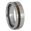 Whiskey barrel oak and tungsten men's ring, polished finish