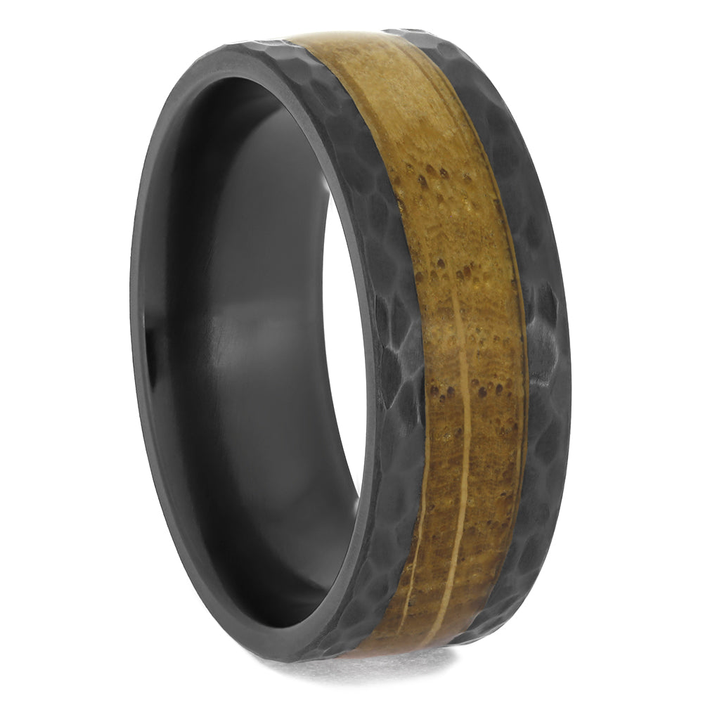 Black Zirconium and Whiskey Wood Ring