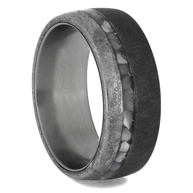 Mother of Pearl Ring in Titanium