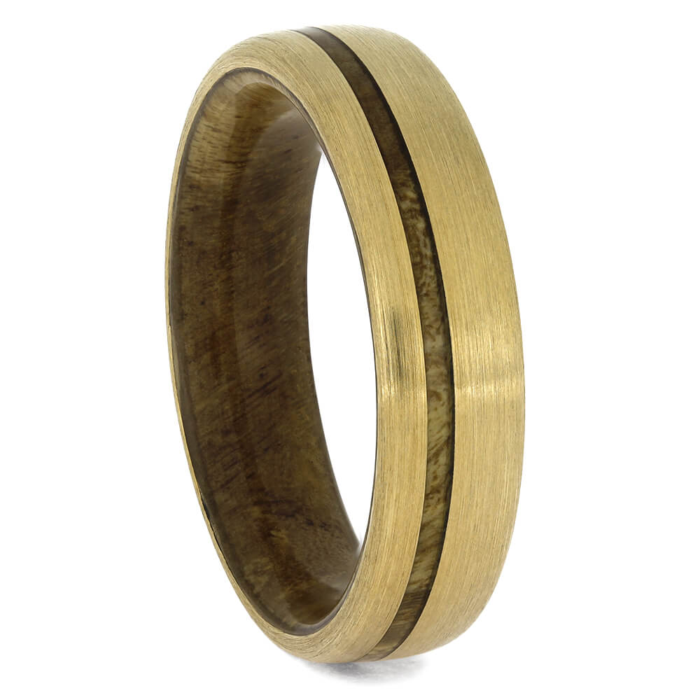 Men's Wood and Metal Ring | Titanium and Teak Wood Wedding Band