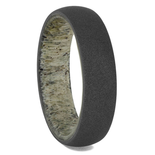 Antler and Sandblasted Titanium Rings