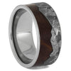 Mountain wedding band with meteorite and cedar inlay