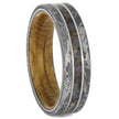 Meteorite and Fossil Wedding Bands