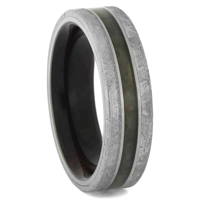 Authentic Meteorite and Dinosaur Bone Ring