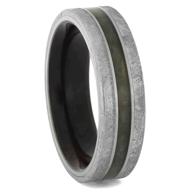 Authentic Meteorite and Dinosaur Bone Ring