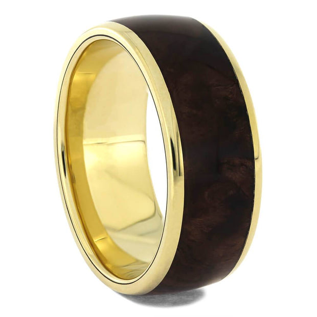 Gold and Burl Wood Wedding Band
